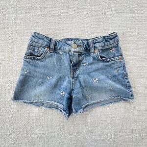 Cat & Jack Denim Shorts with Flowers VGUC 8